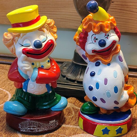 VTG Set of 2 Del Monte Big Top Bonanza Clown Piggy Bank Banks 1985 - Picture 5 of 5
